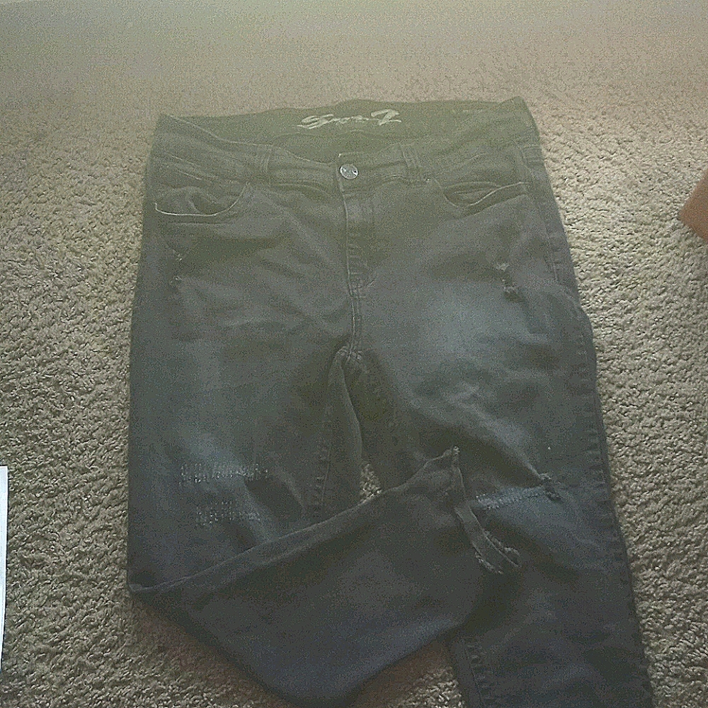 Black acid washed jeans